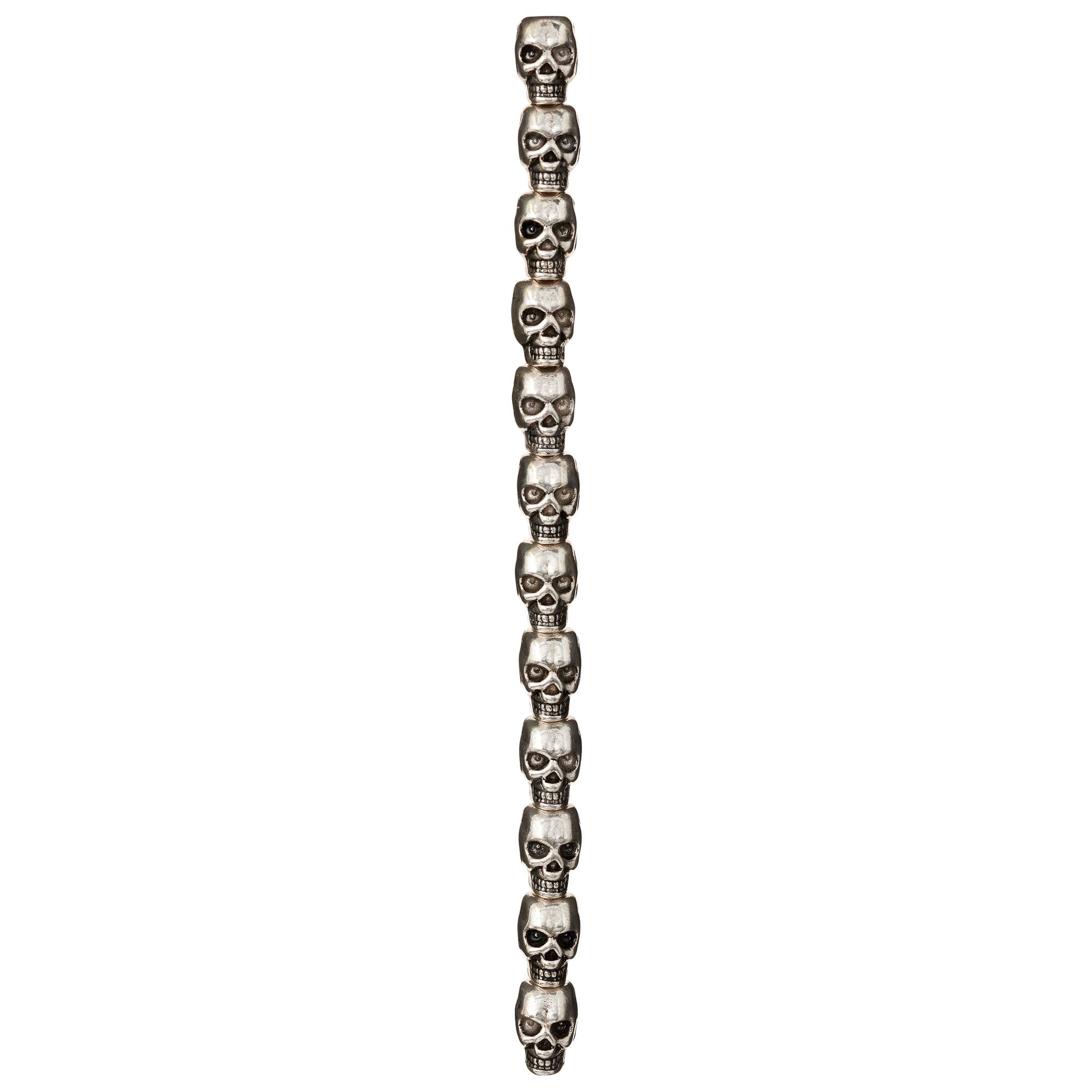 Silver Plated Metal Skull Beads, 12mm by Bead Landing™